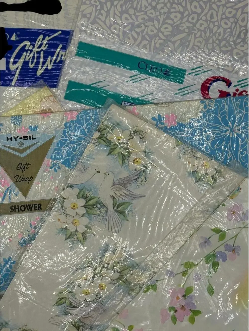 Vintage 1950s-1970s Gift Wrap: Five Patterns, Wedding Floral, Shower NOS